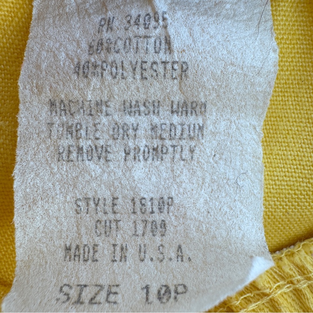 Vintage 70's Bright Yellow A-Line Midi Skirt Size 10 Petite Academia Preppy - Picture 5 of 5